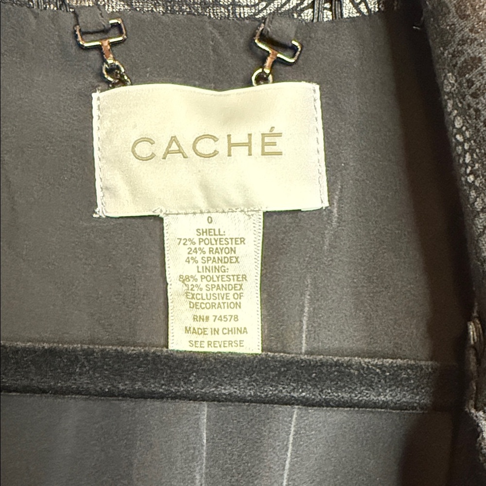 Cache Black Croc-Embossed Leather Jacket - image 3